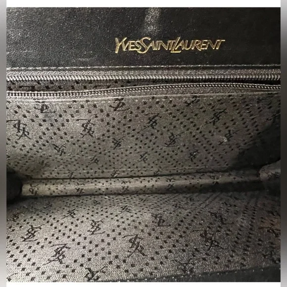 YSL - Yves Saint Laurent - croc effect Black leather evening or everyday clutch - Picture 6 of 9